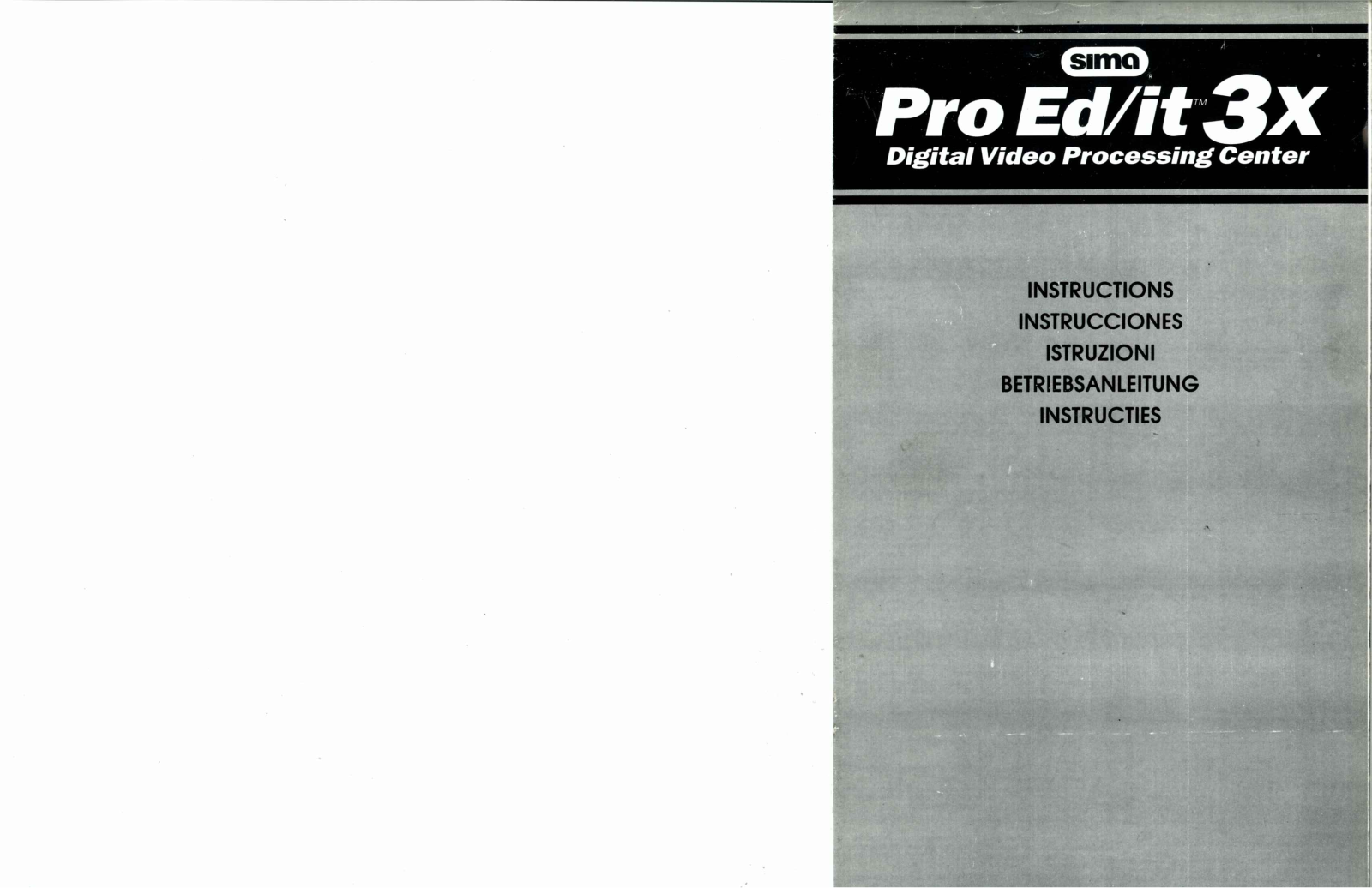 Sima Pro Ed/It 3X User Manual