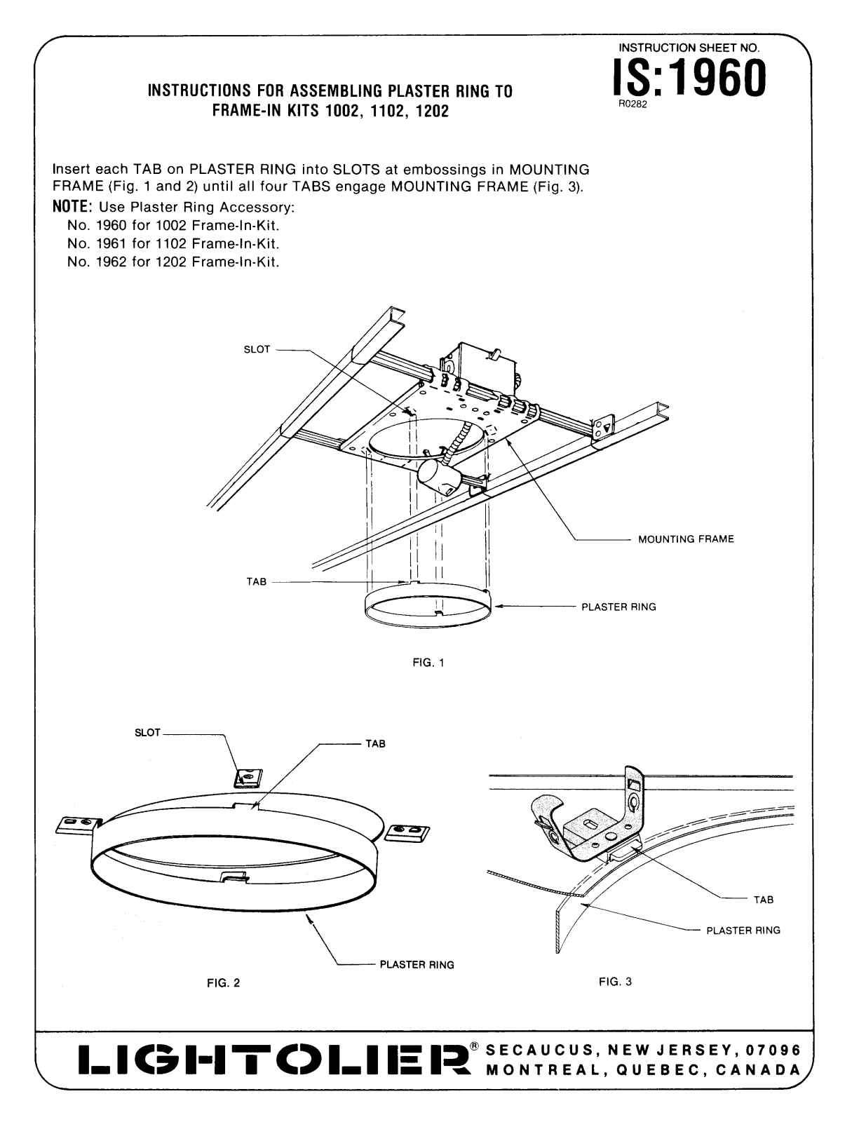 Lightolier 1960 User Manual