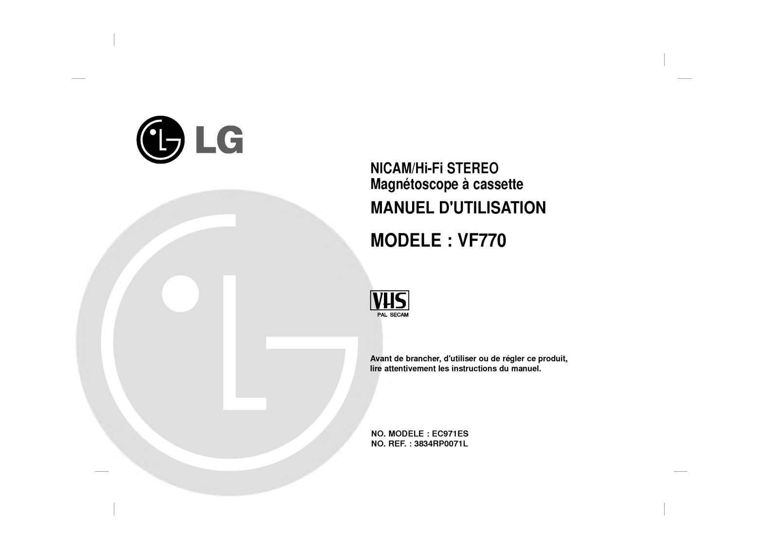 LG VF770 User Manual