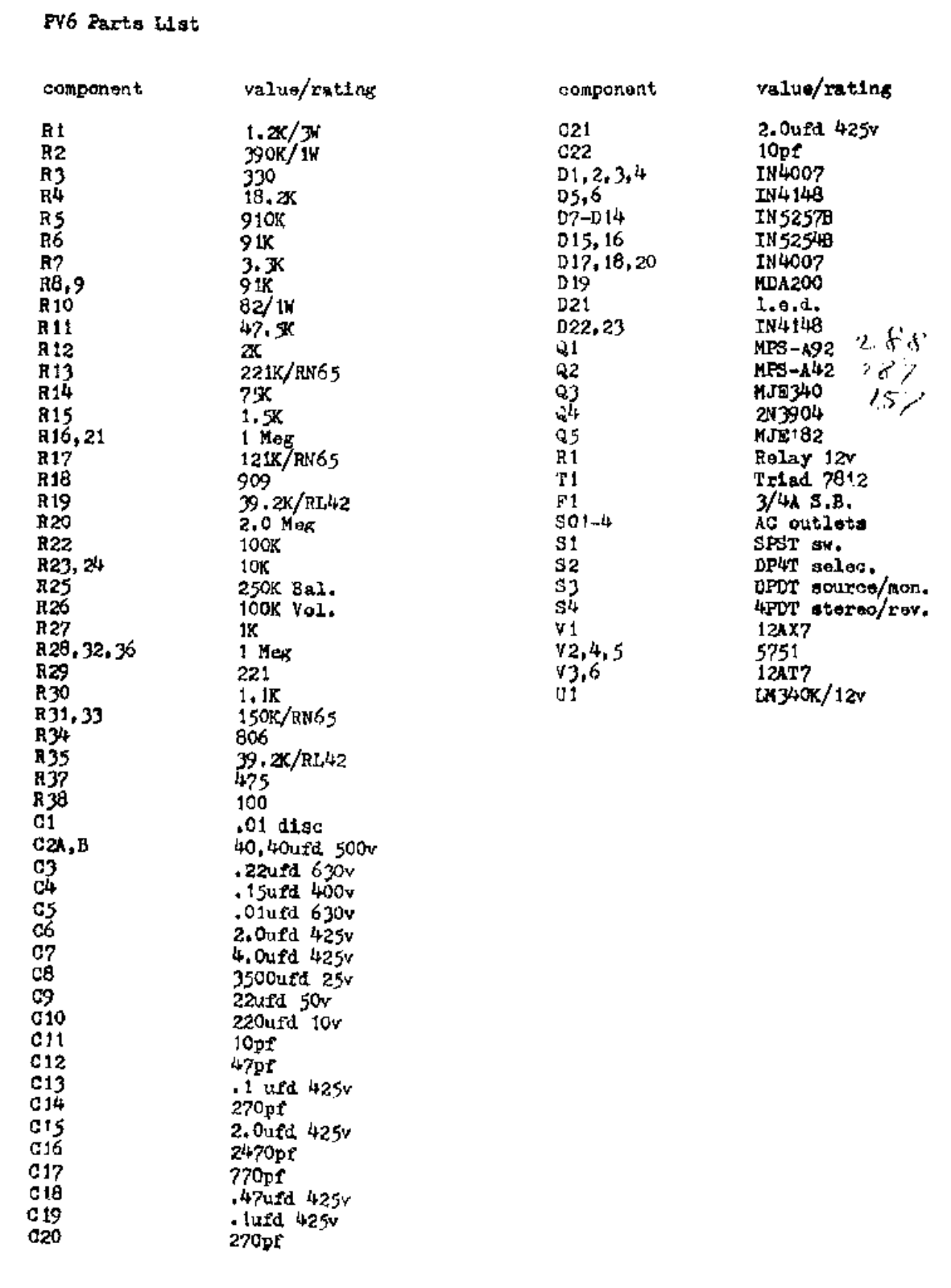 Conrad Johnson pv6 schematic