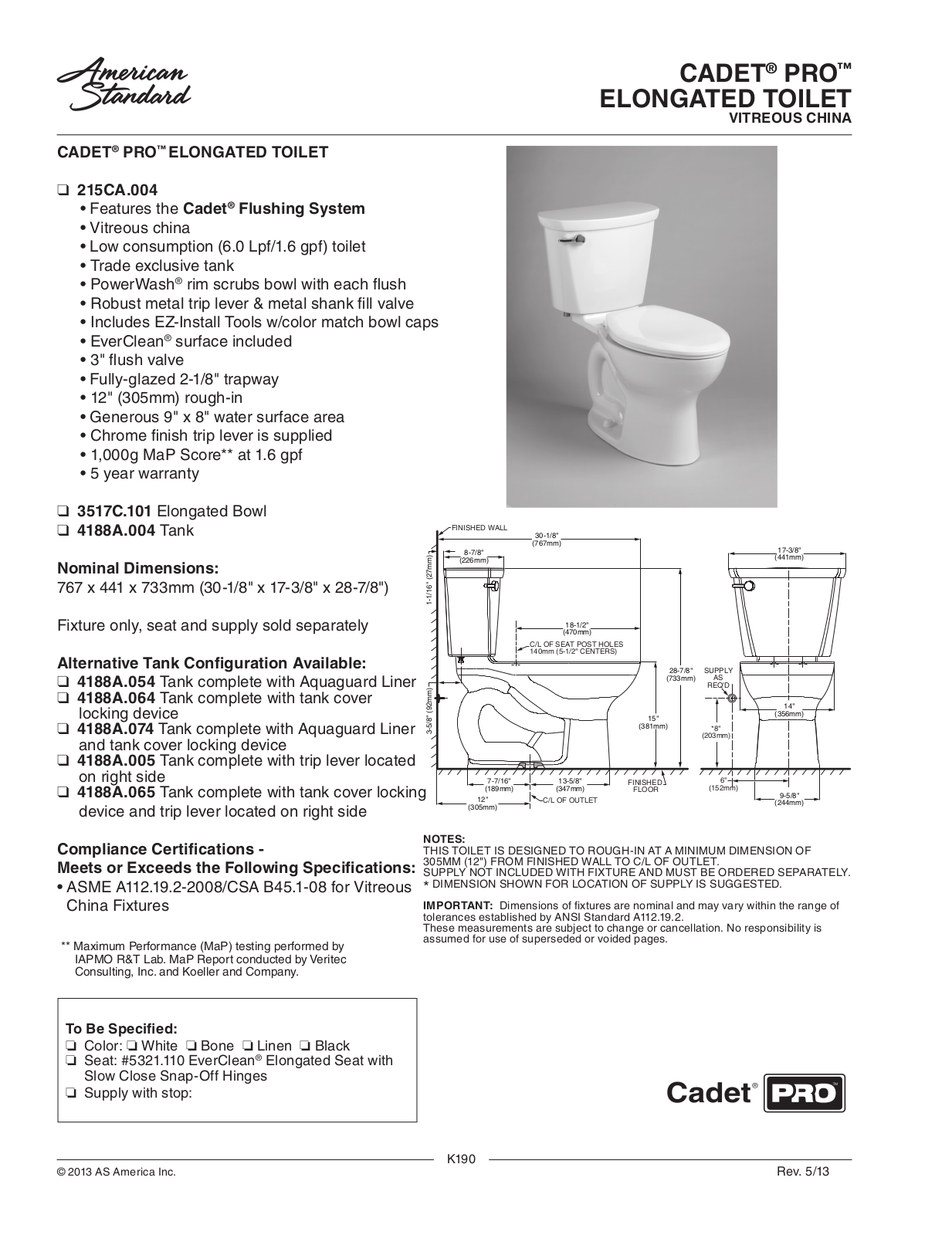 American Standard ASD9682 Specifications - ManualMachine.com