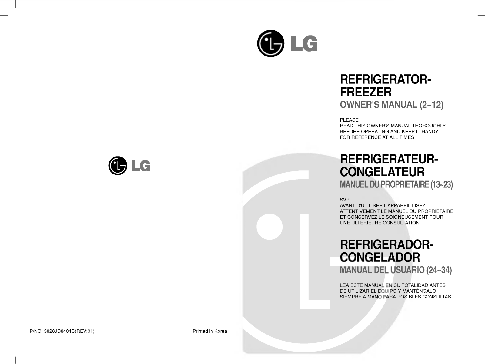 LG GR-S592QLC Owner’s Manual
