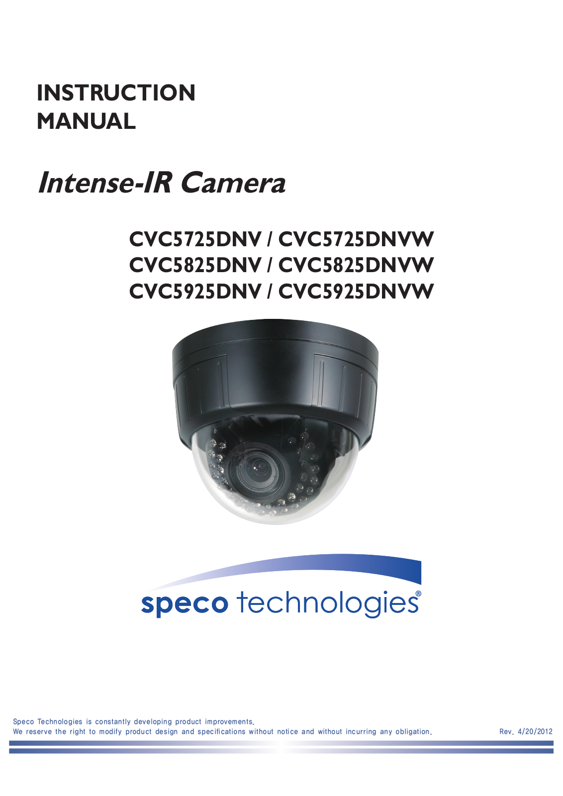 Speco CVC5825DNV, CVC5825DNVW User Manual