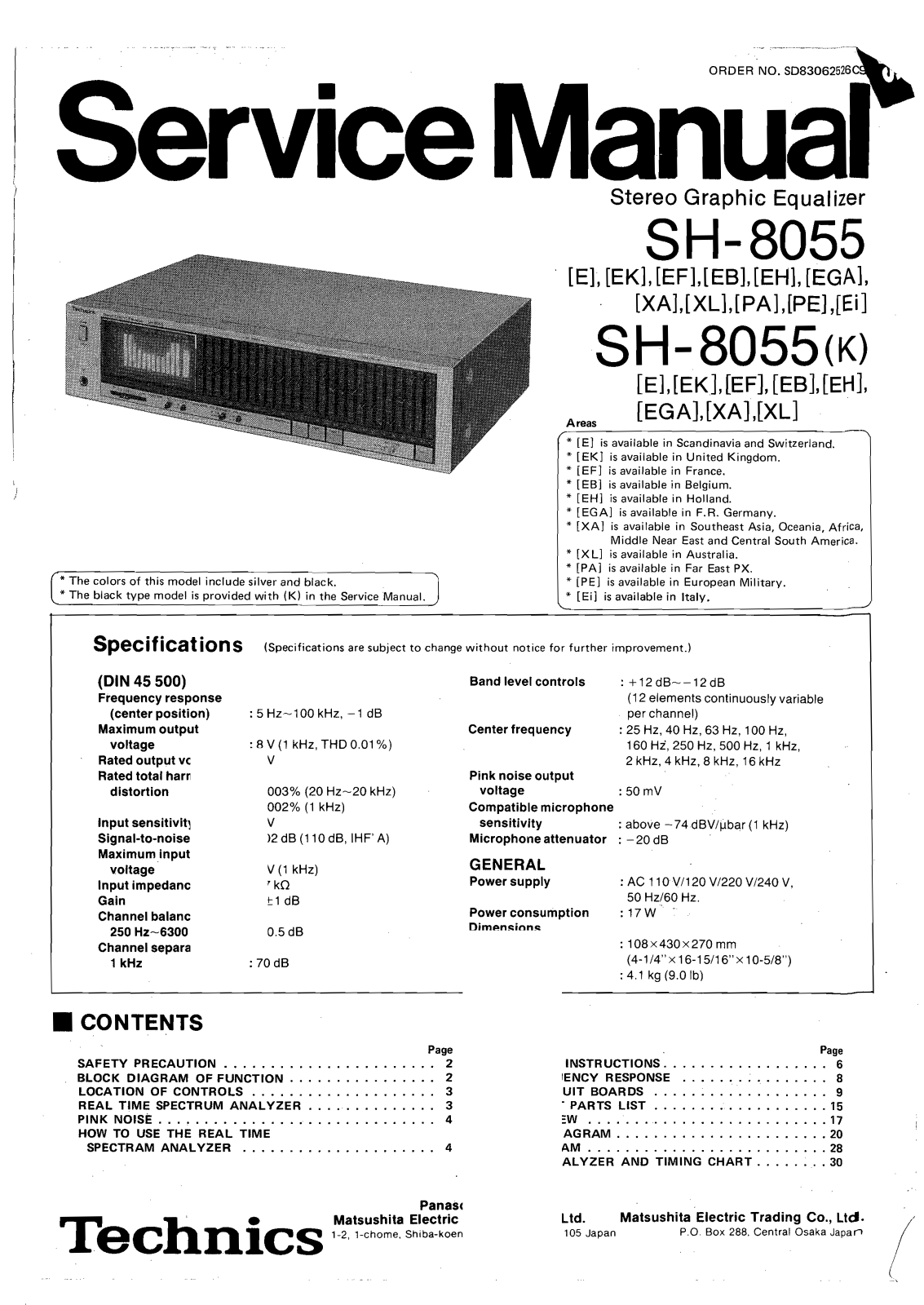 Technics SH-8055 Service Manual