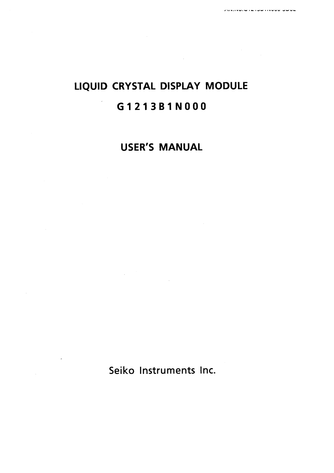 Seiko G1213B1N000 Datasheet