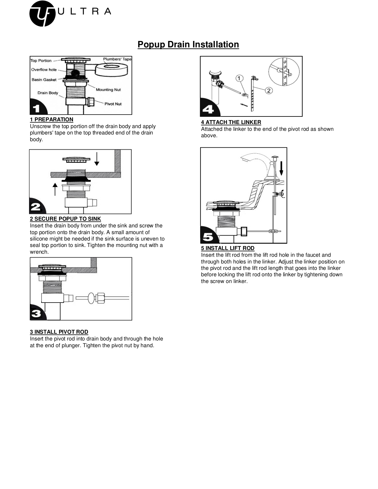 Ultra Faucets LTR10073 Installation & Assembly - ManualMachine.com