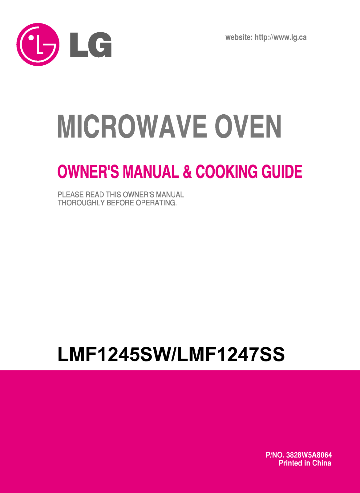 LG LMF1247SS, LMF1245SW User Manual