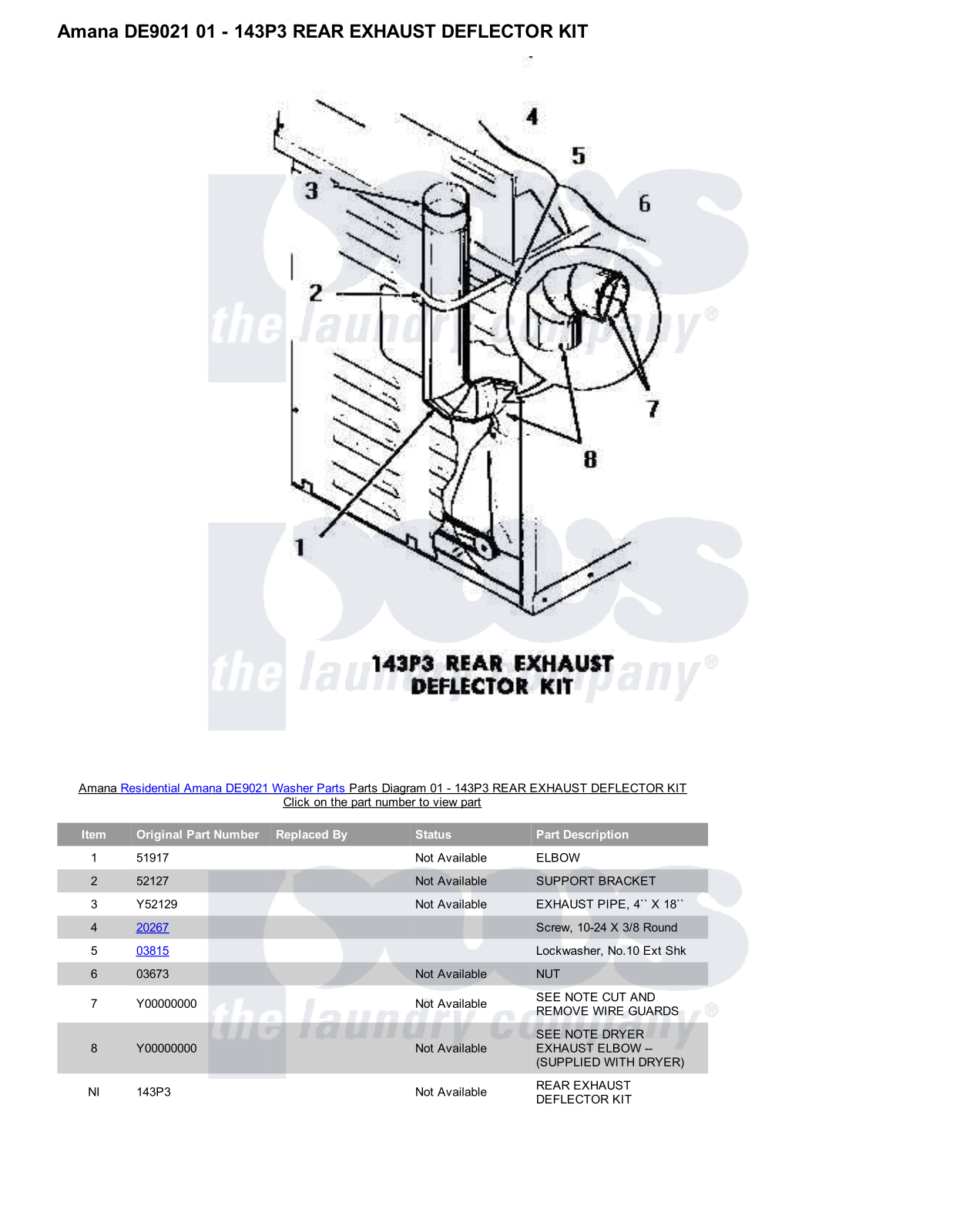 Amana DE9021 Parts Diagram