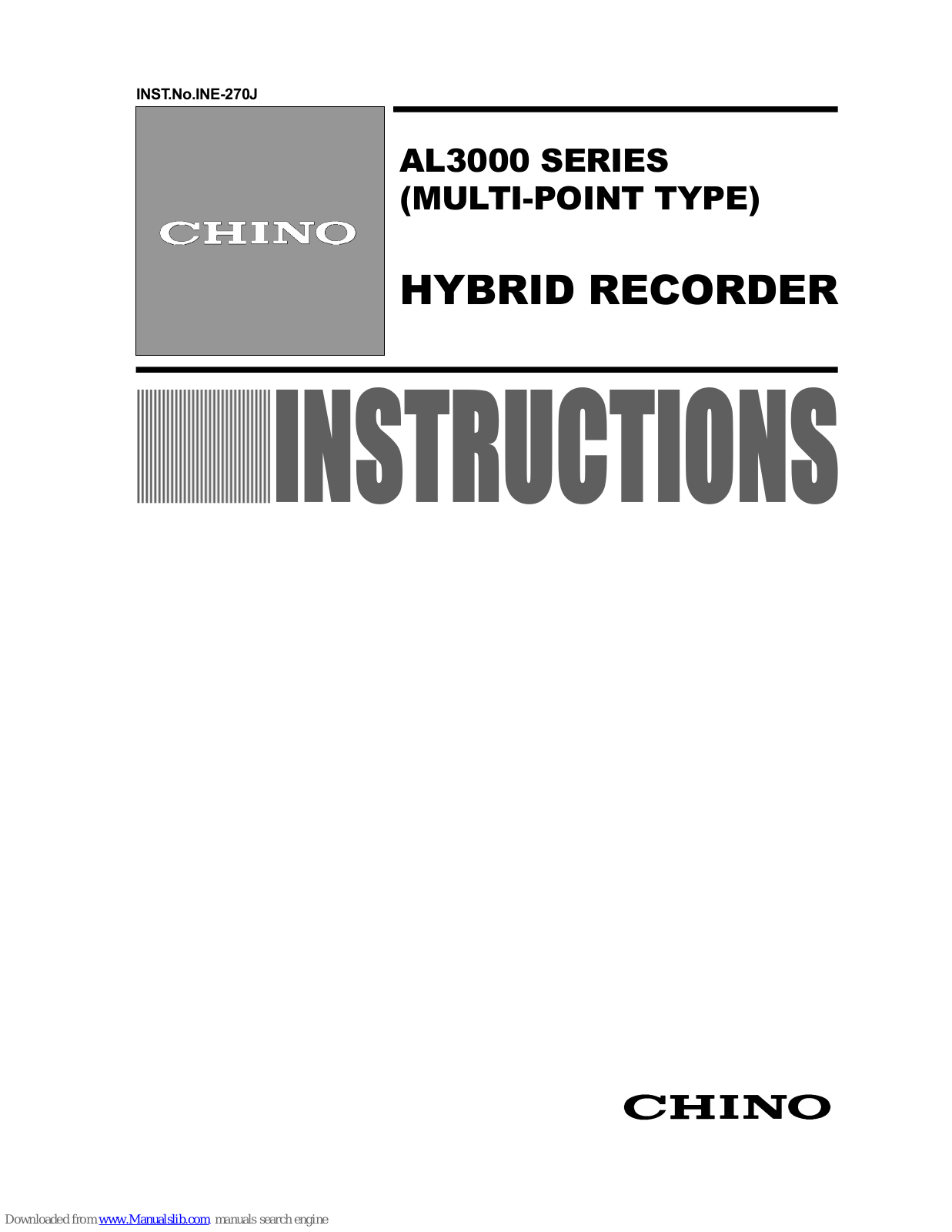 Chino AL3000 SERIES, AL3765-N00 Instructions Manual