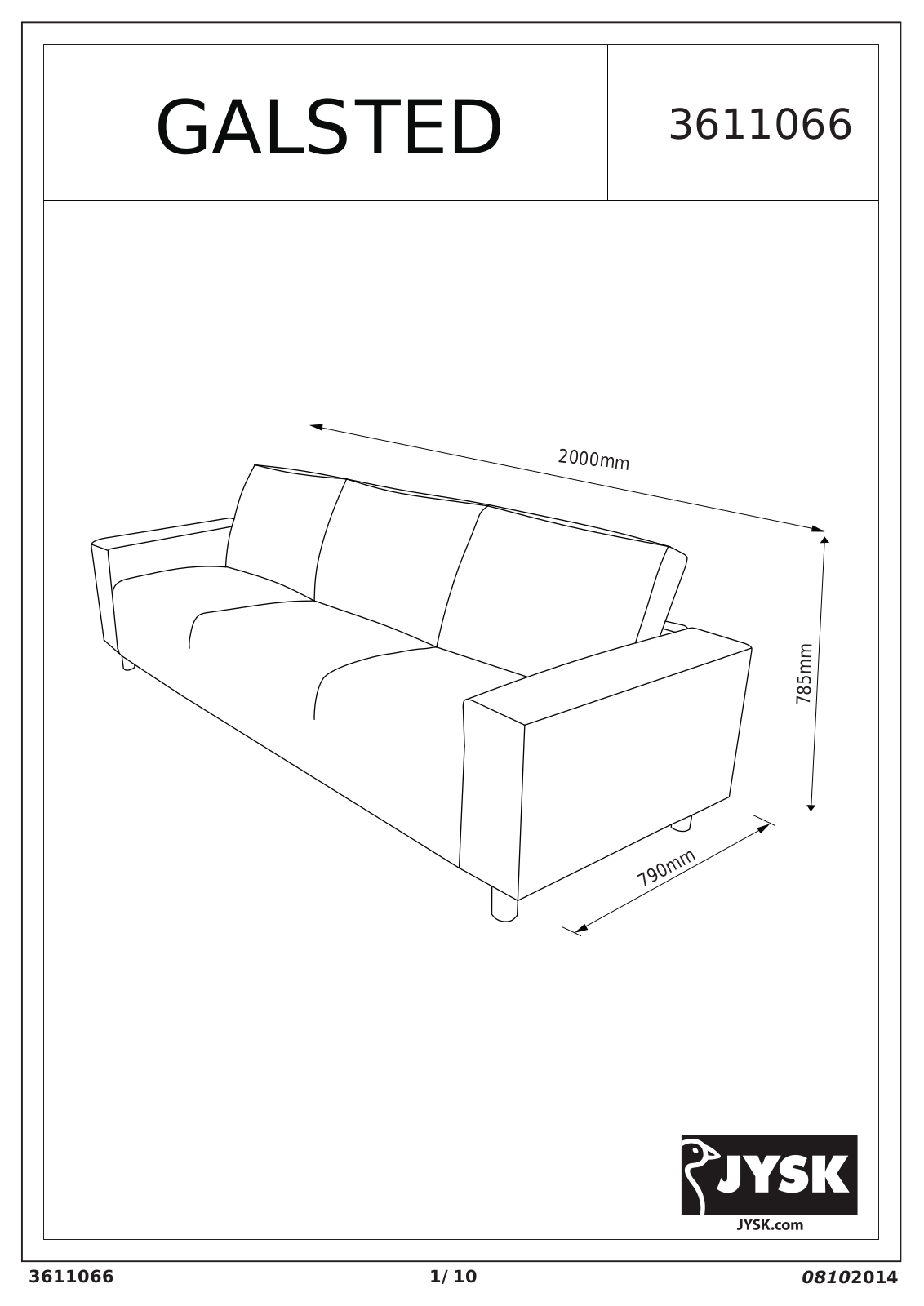 JYSK Galsted User Manual