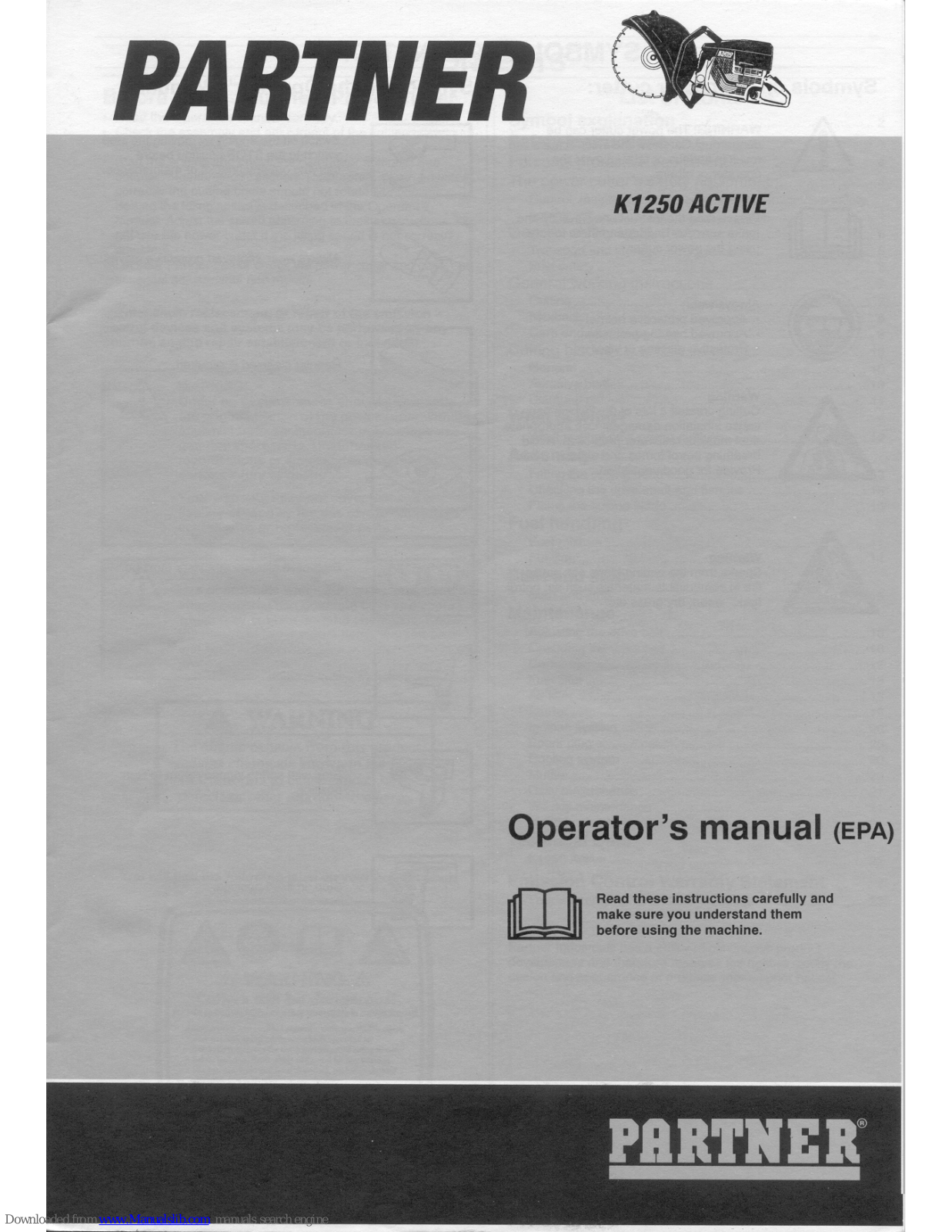 Partner K1250 Active Operator's Manual