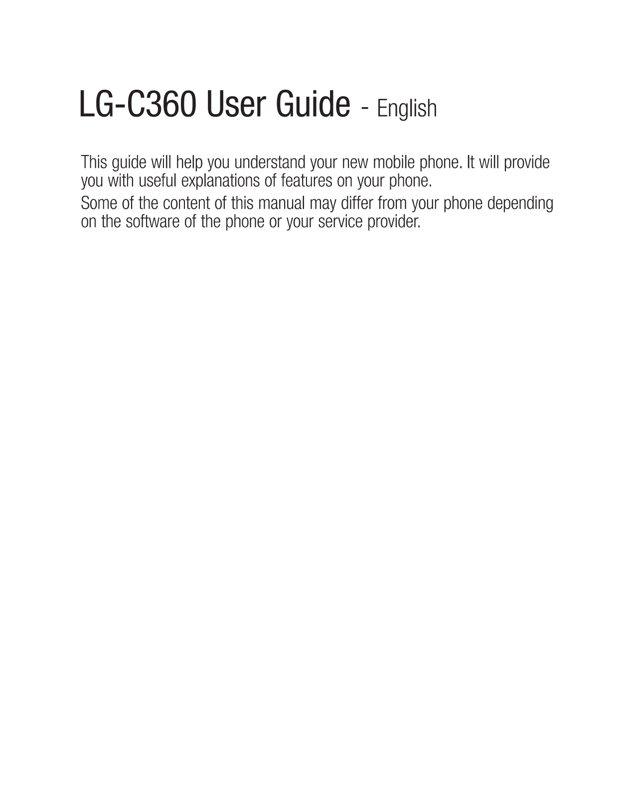 LG C360 Users manual