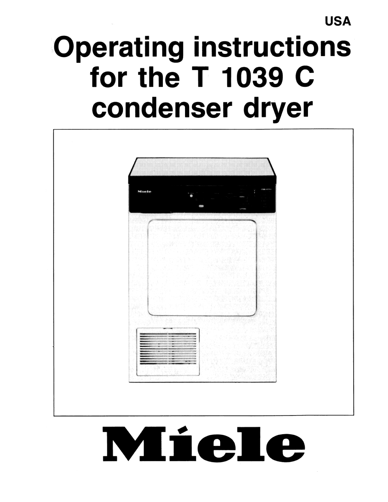 Miele T1039C Operating instructions