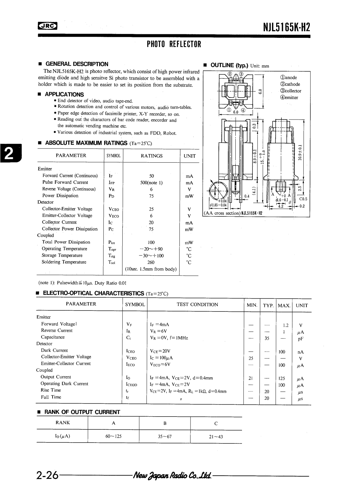 JRC NJL5165K-H2 Datasheet