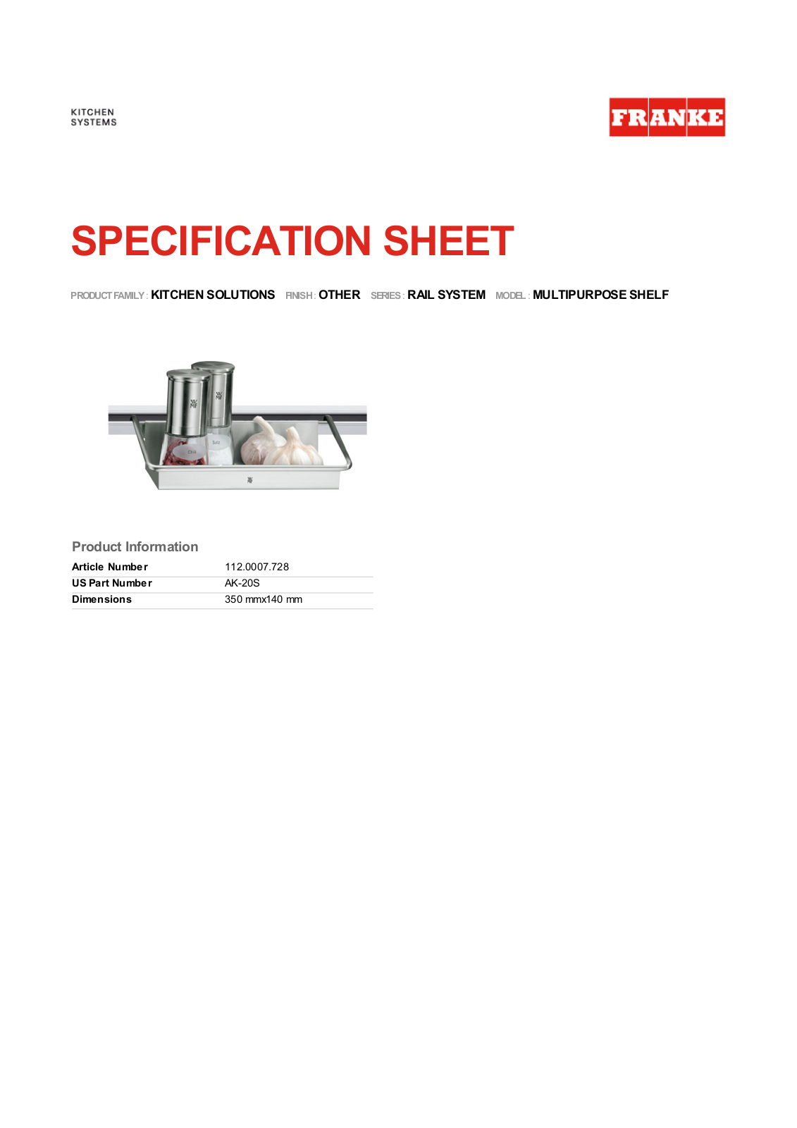 Franke Foodservice AK-20S User Manual