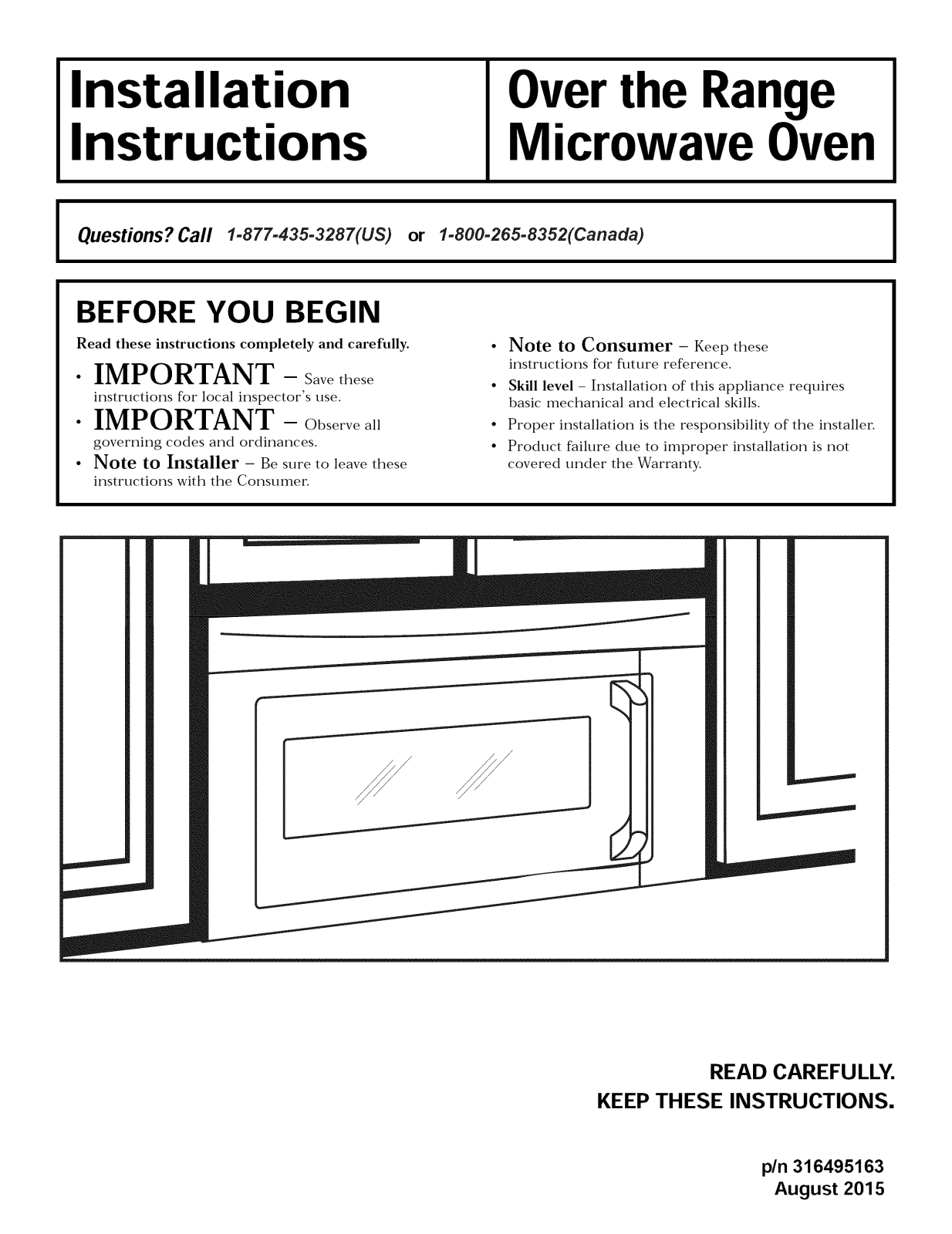 Electrolux EI30BM60MSC, CPBM3077RFC, FPBM3077RFB, FPBM3077RFC, FPBM307NTFA Installation Guide