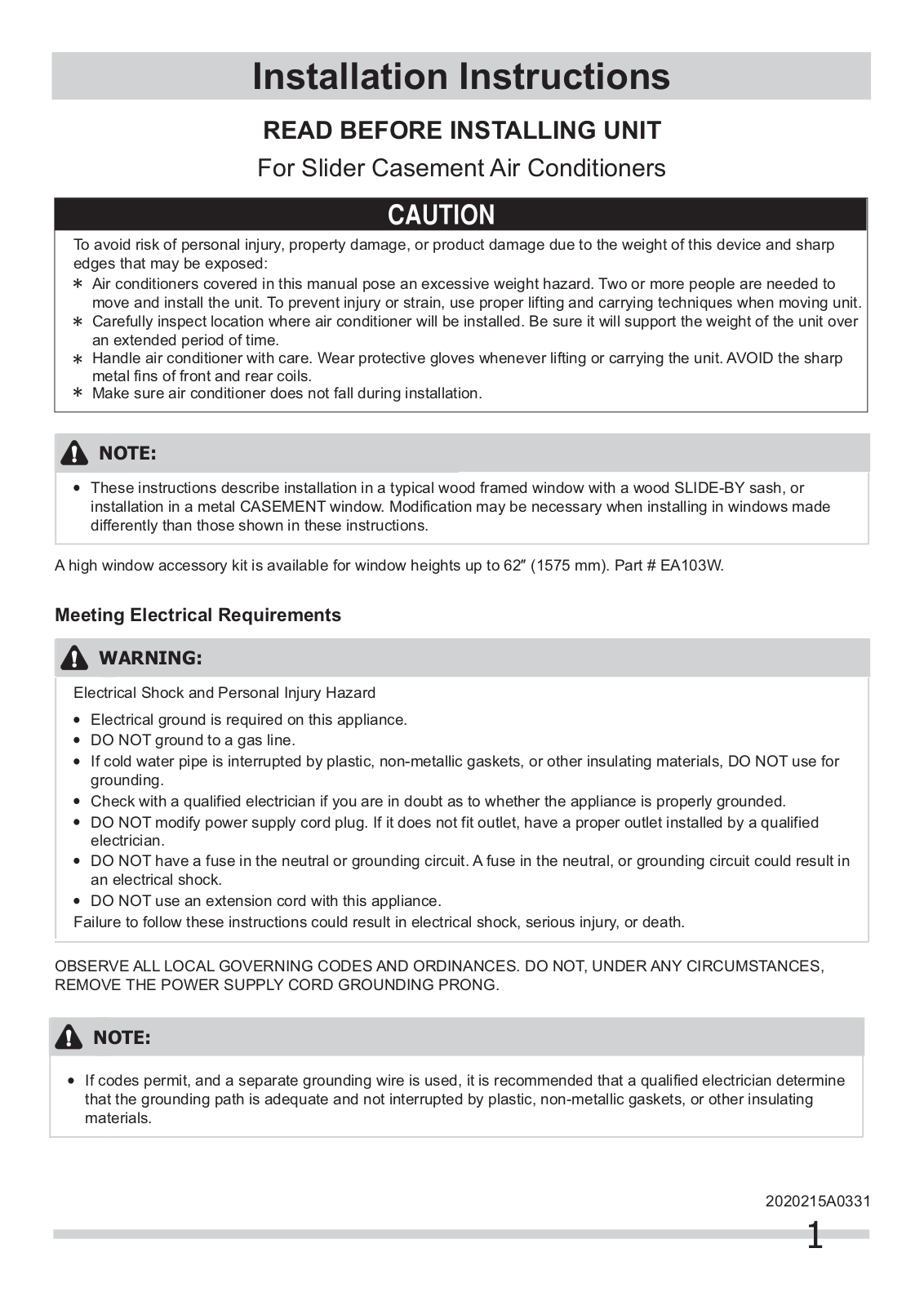 FRIGIDAIRE FRA123KT1 User Manual