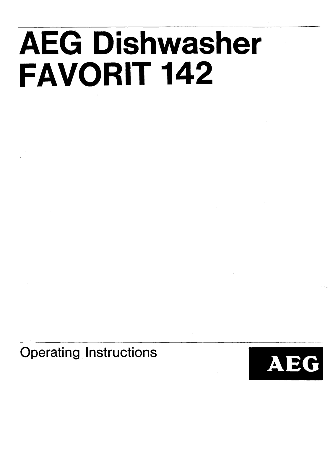AEG-Electrolux FAVORIT 142 User Manual