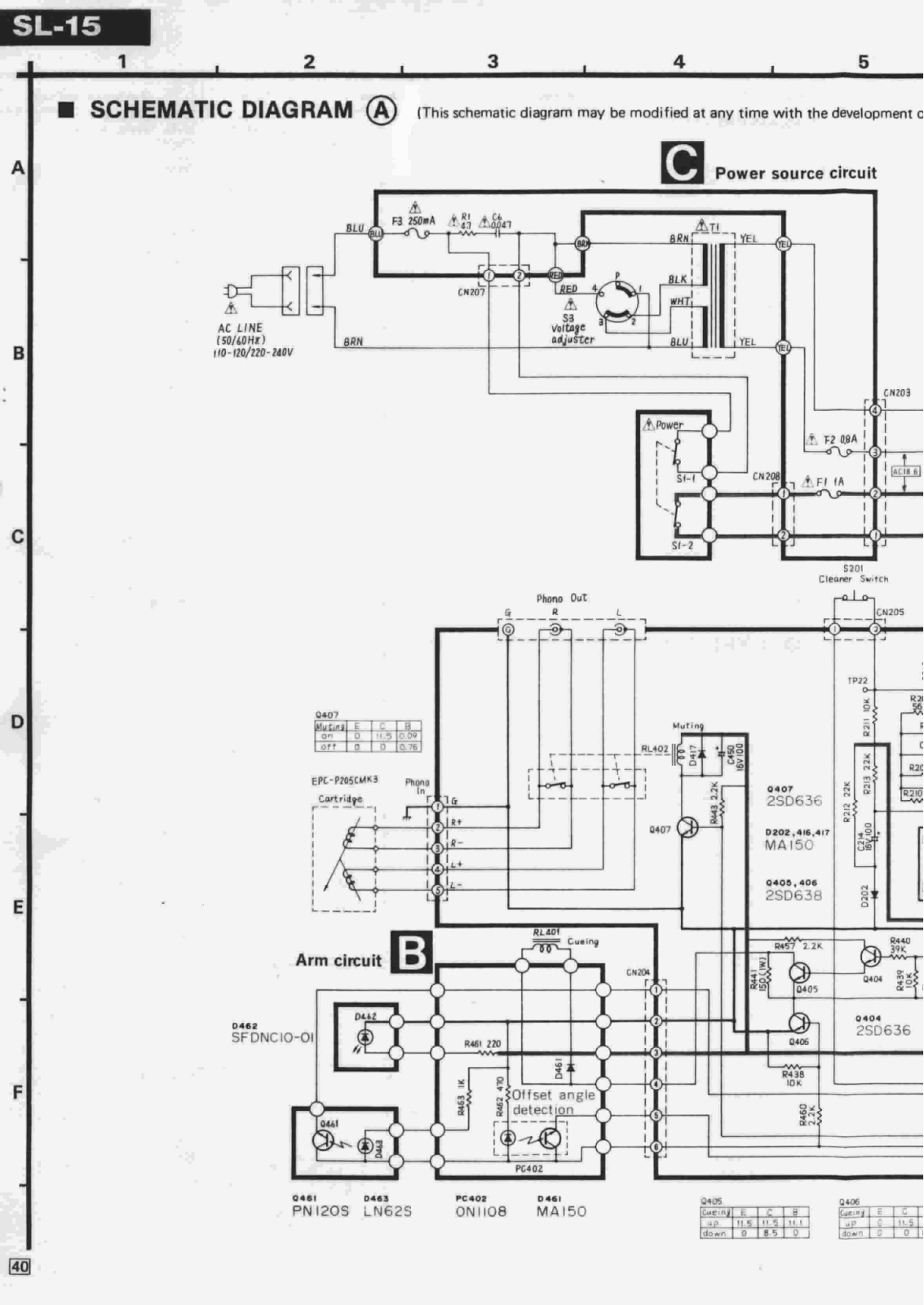 Technics SL-15 Schematic