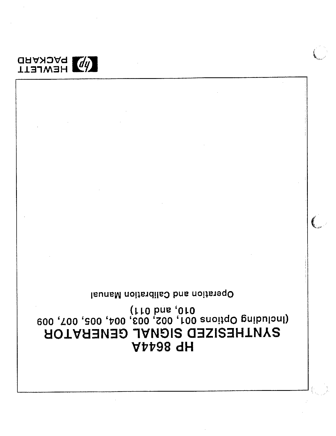 HP (Hewlett-Packard) 8644A User Manual