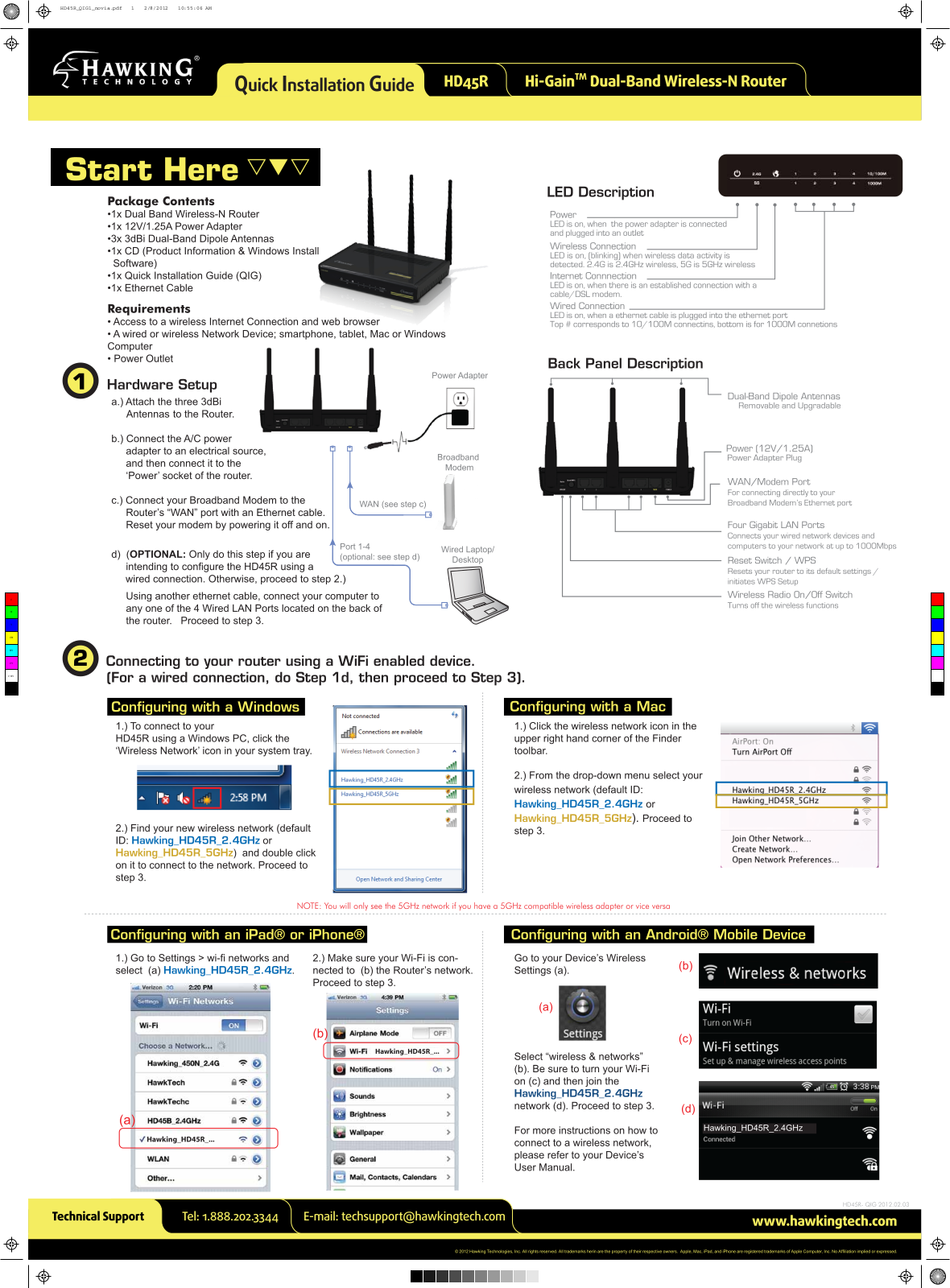 Hawking HD45R Quick Install Guide