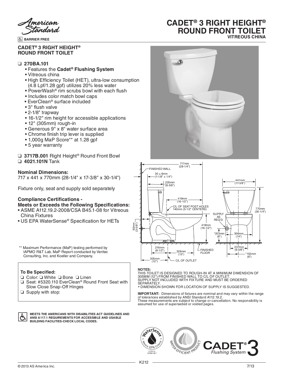 American Standard ASD11296 Specifications - ManualMachine.com