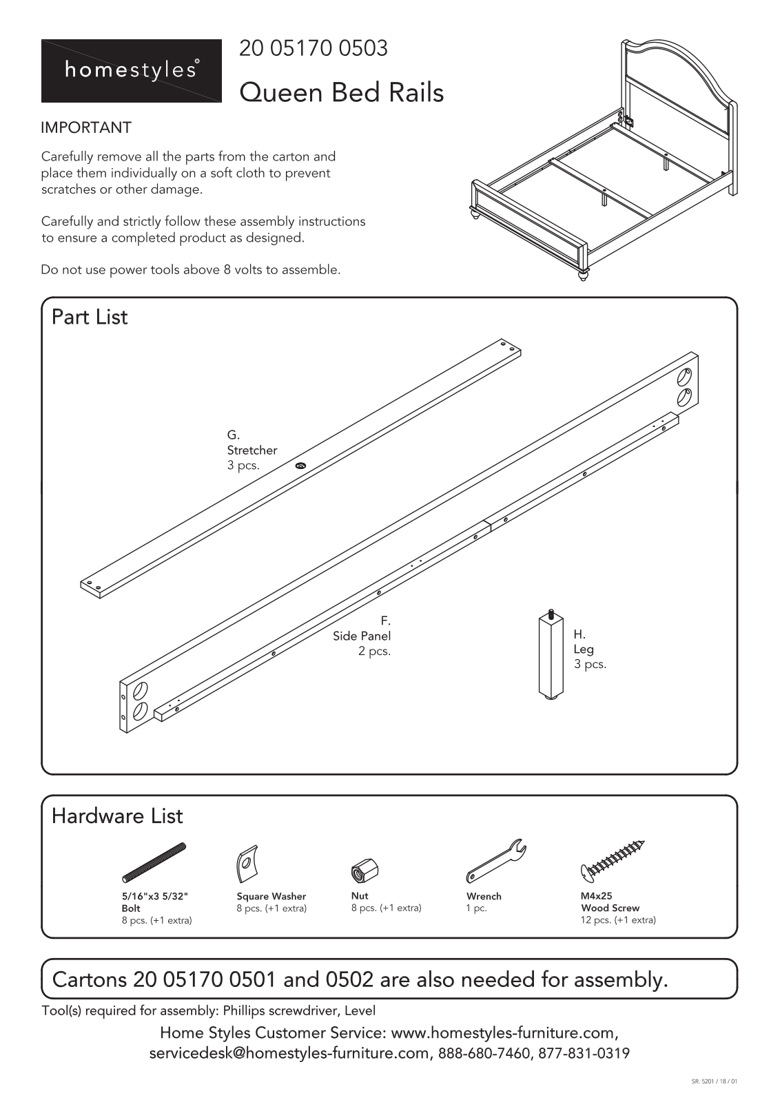 Homestyles 20 05170 0503 Assembly Instructions