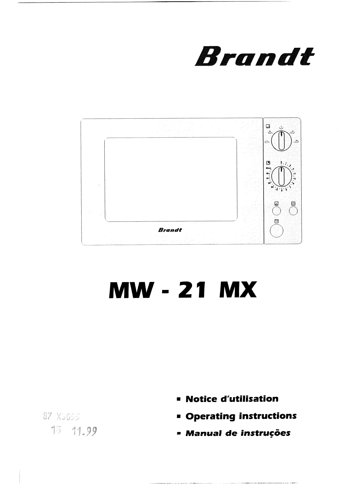 BRANDT MW21MX User Manual