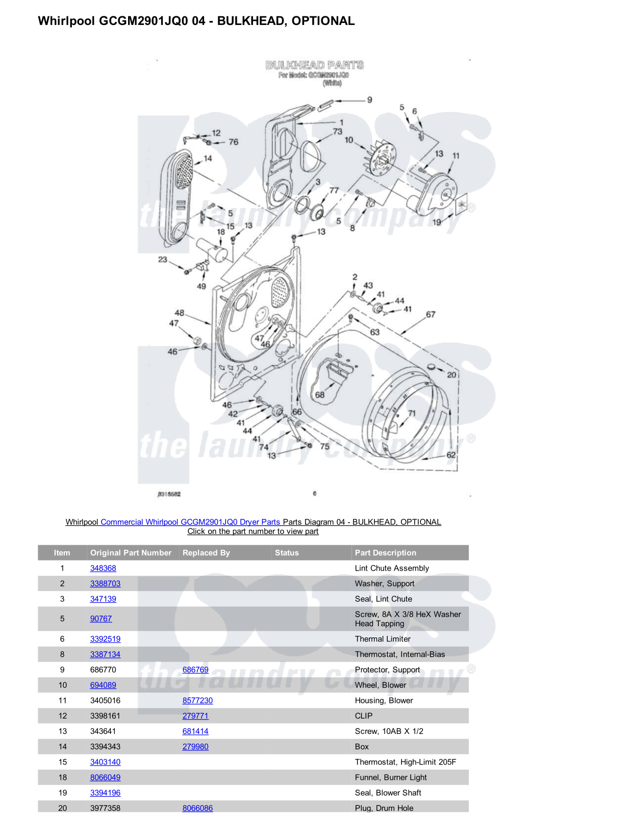 Whirlpool GCGM2901JQ0 Parts Diagram
