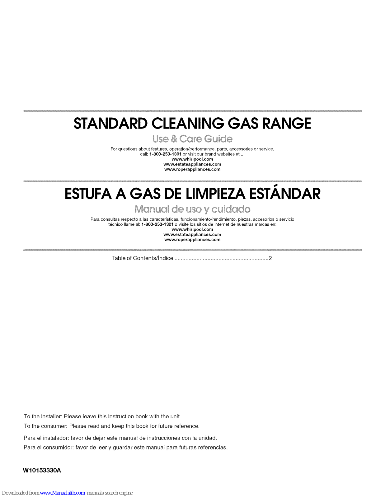 Roper FGP314TQ0, TGP314TQ0, TGP310TQ0, TGP310TQ1, TGP314TT0 Use & Care Manual - ManualMachine.com