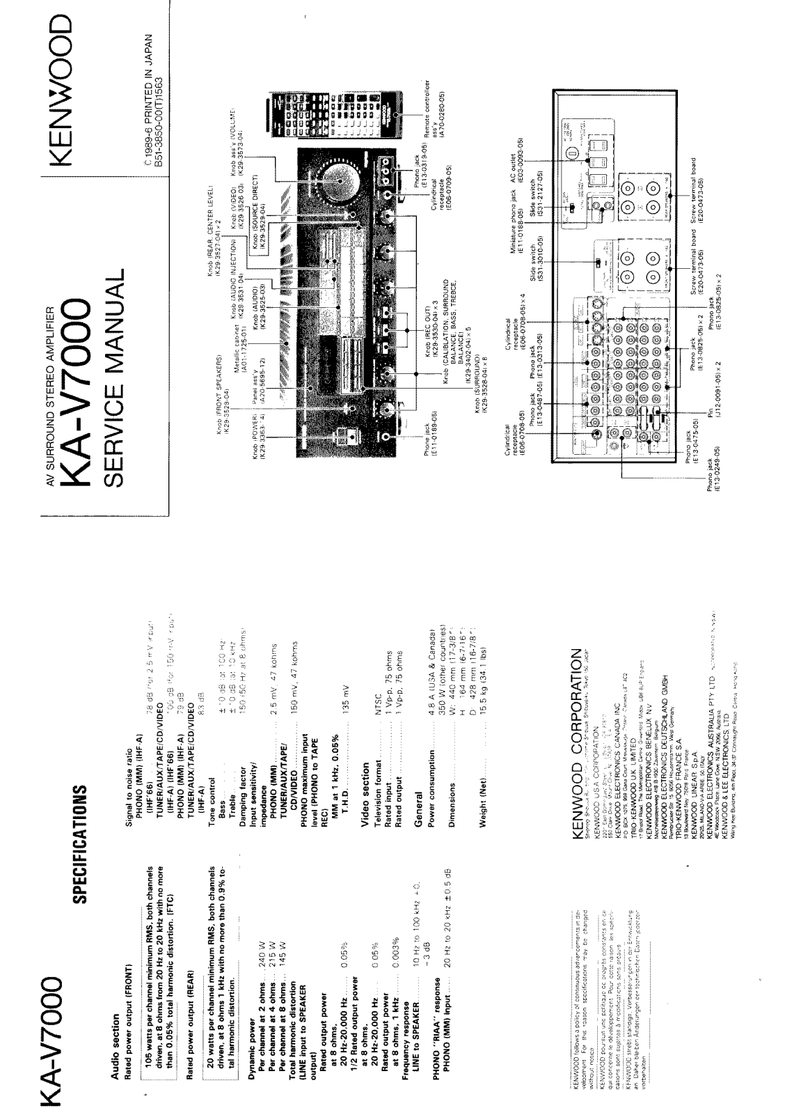 Kenwood KAV-7000 Service manual