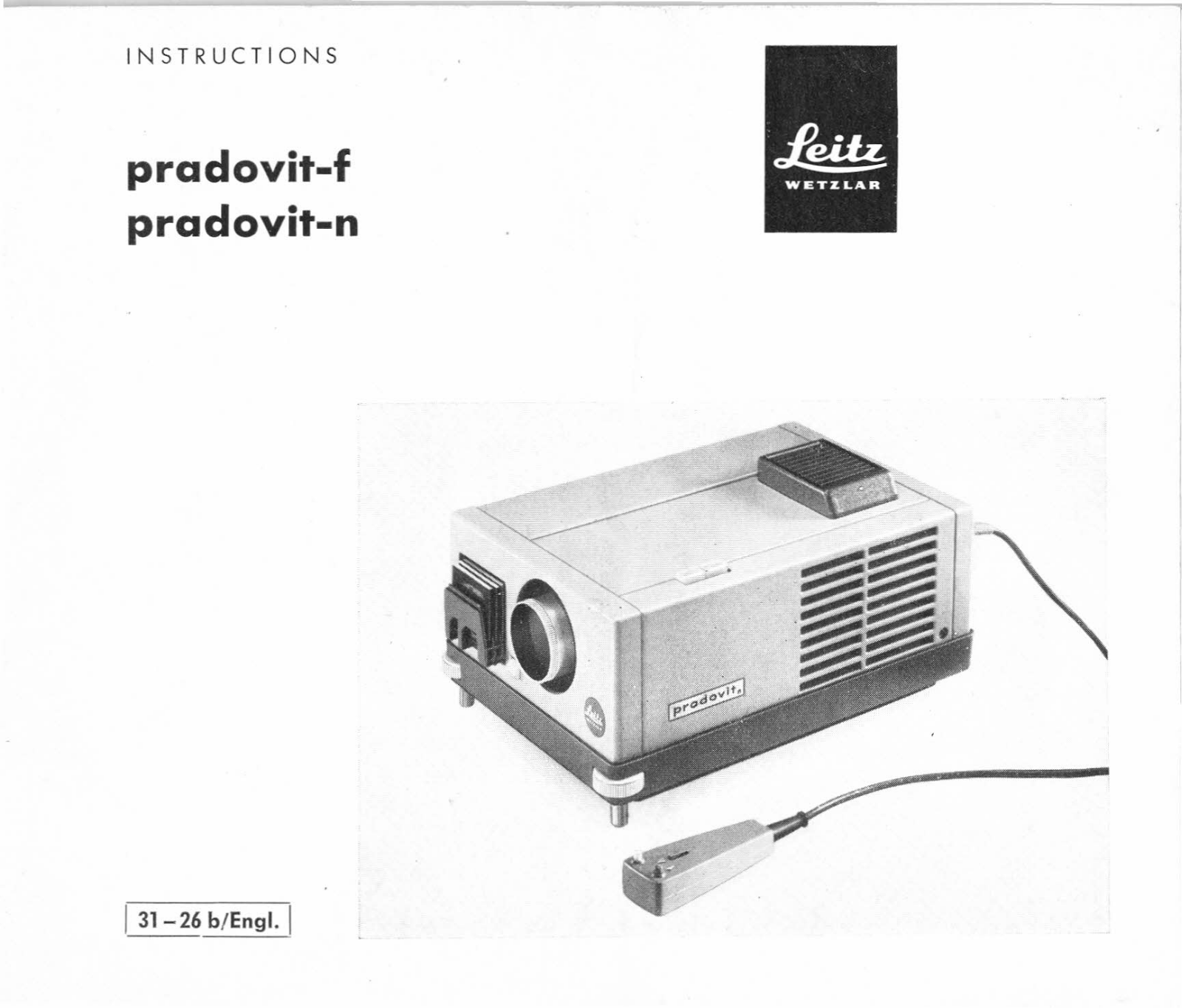Leitz PRADOVIT-N User Manual - ManualMachine.com