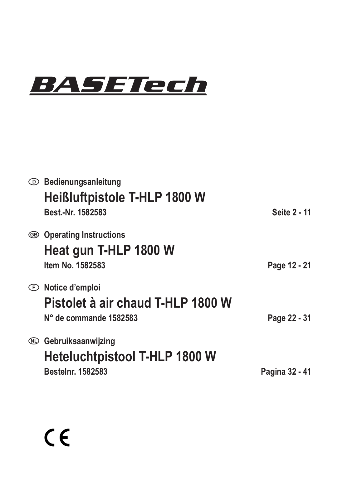 Basetech 1582583 User guide