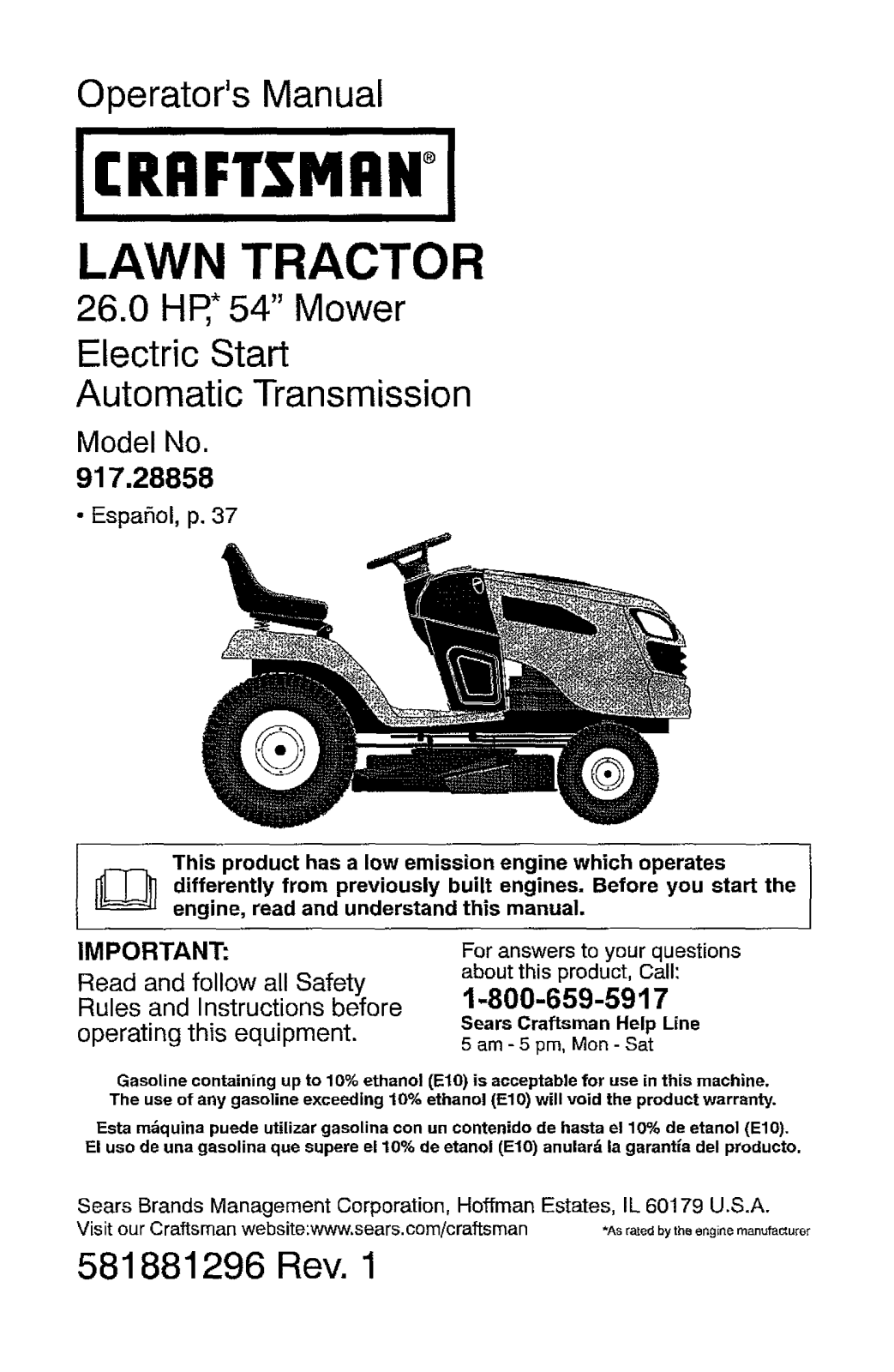 Craftsman 917288583 Owner’s Manual