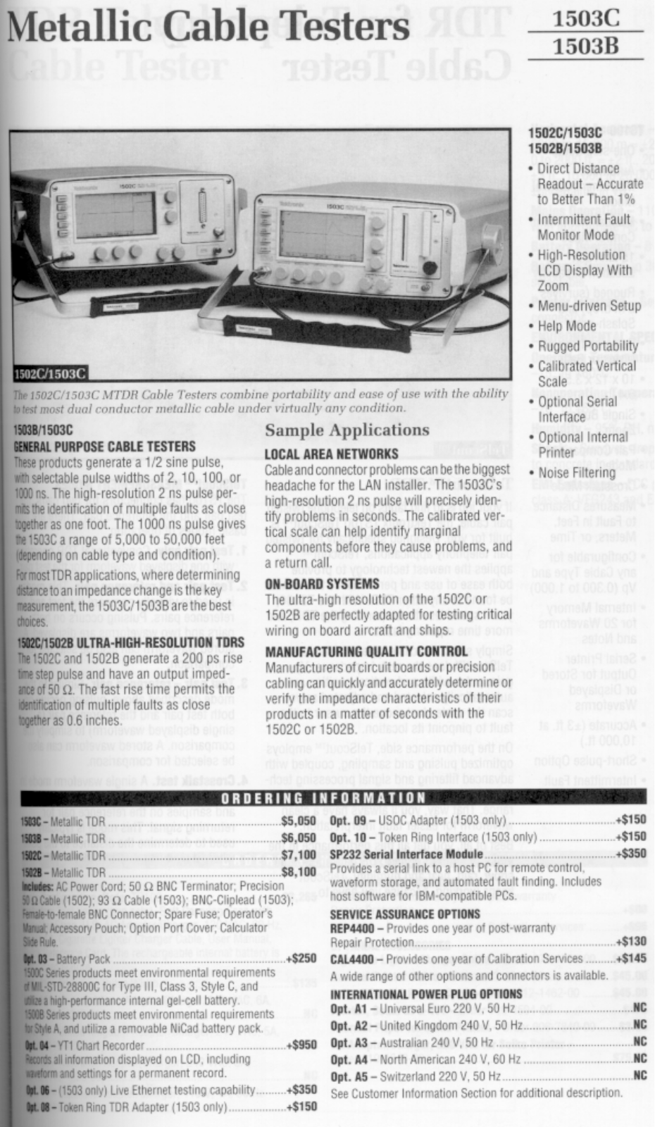 Tektronix 1503C Data Sheet