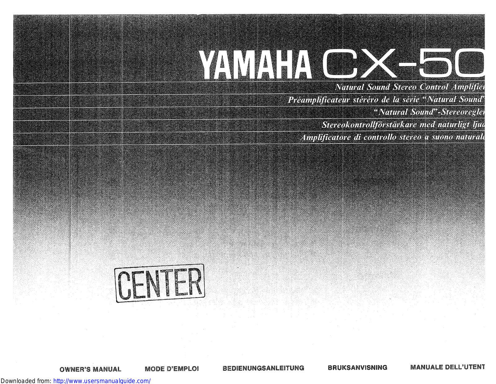 Yamaha Audio CX-50 User Manual