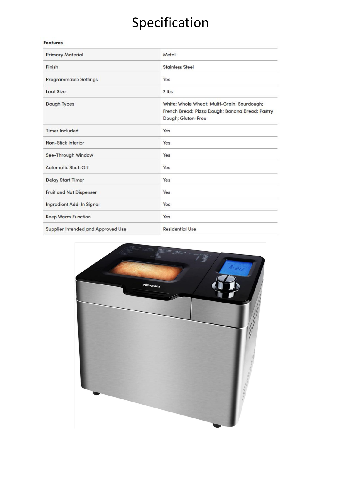 Tacoday TCOD1247 Specifications - ManualMachine.com