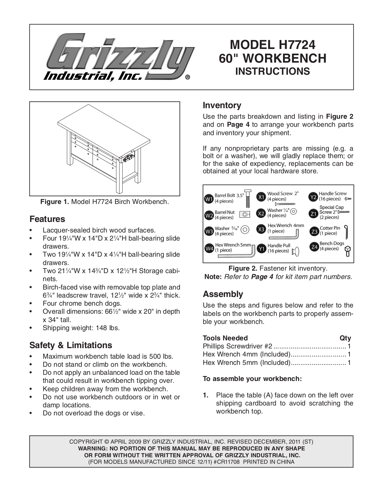 Grizzly H7724 User Manual