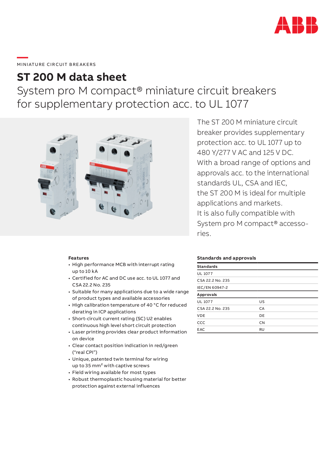 ABB ST 200 M Data Sheet