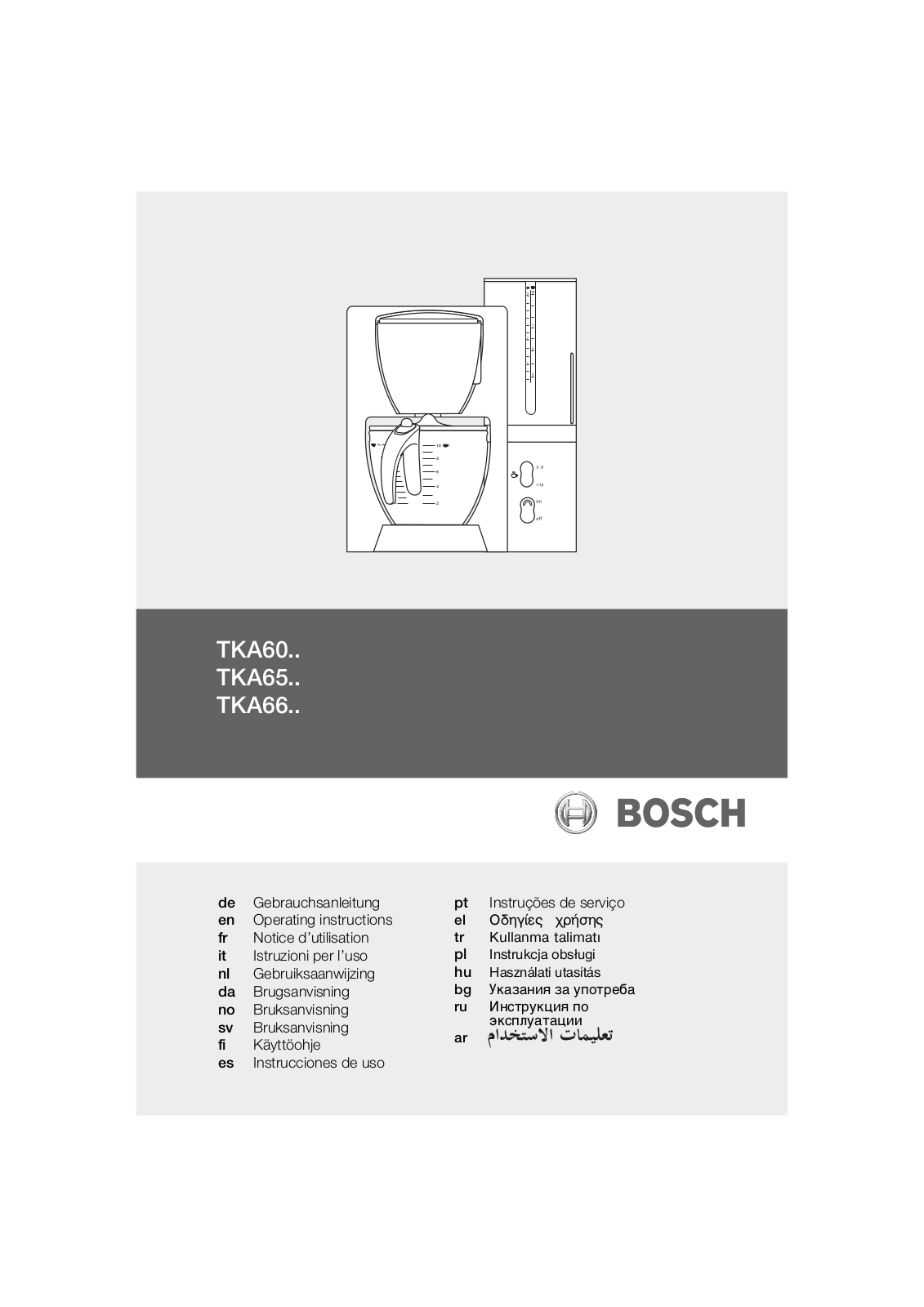 BOSCH TKA6001 User Manual