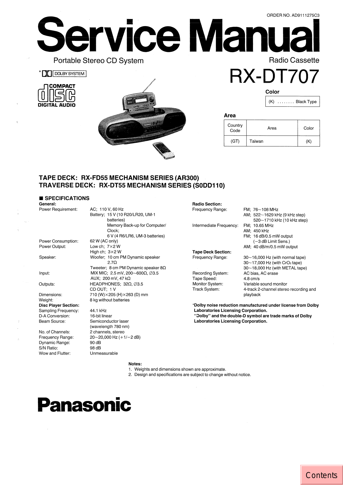 JVC RX DT707 GT Service Manual