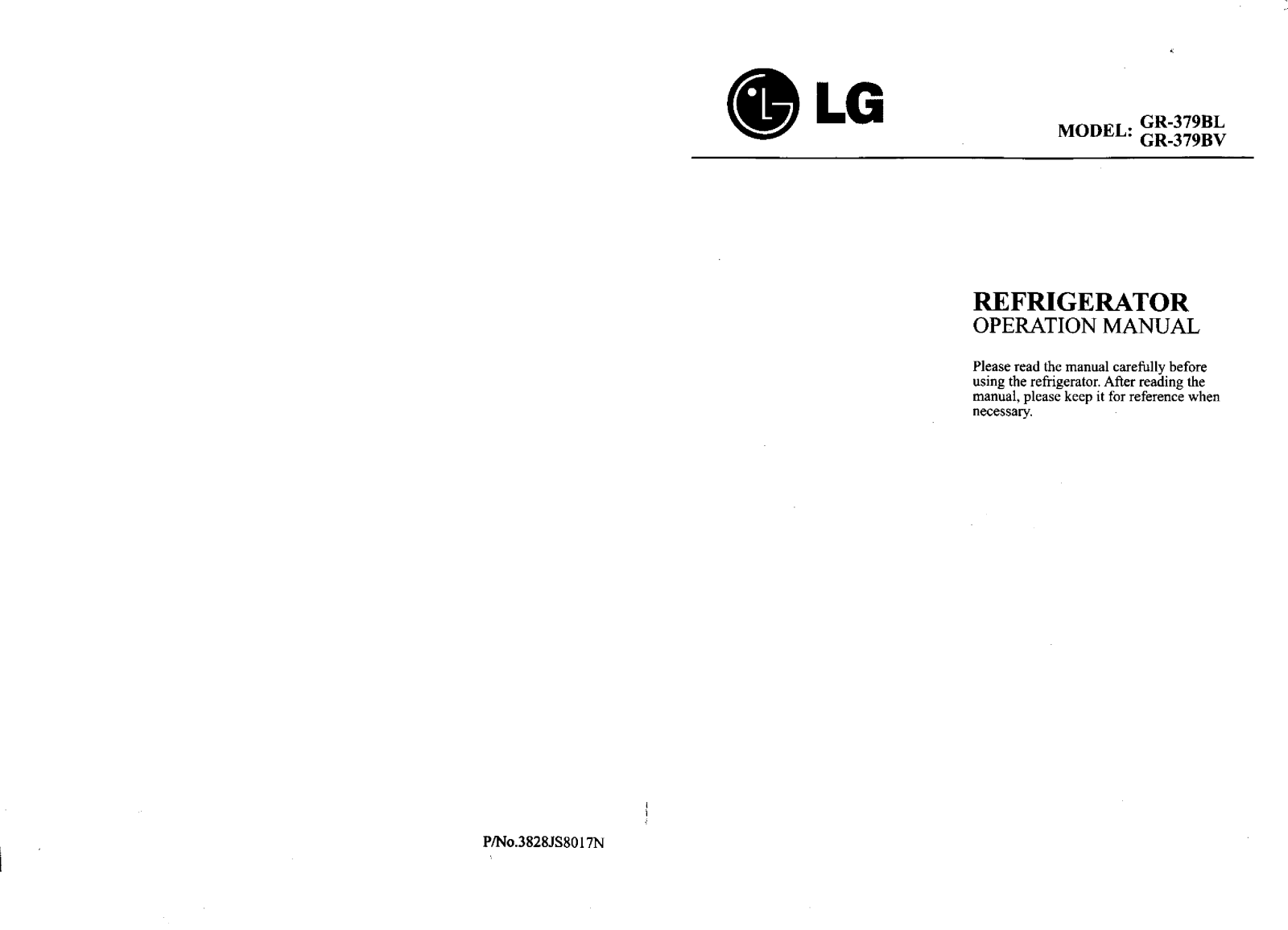LG GR-379BV User Manual