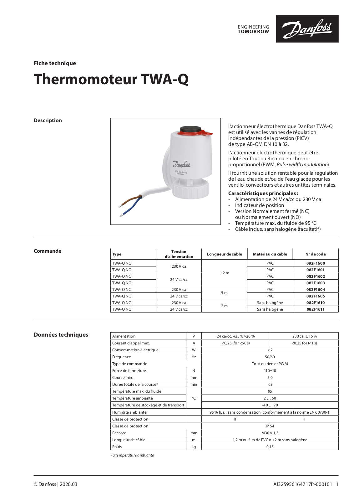 Danfoss TWA-Q Data sheet