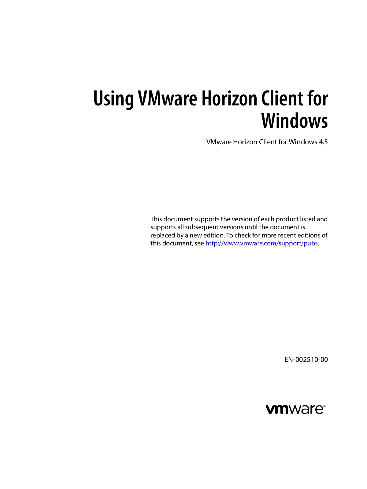 VMware Horizon Client User Guide