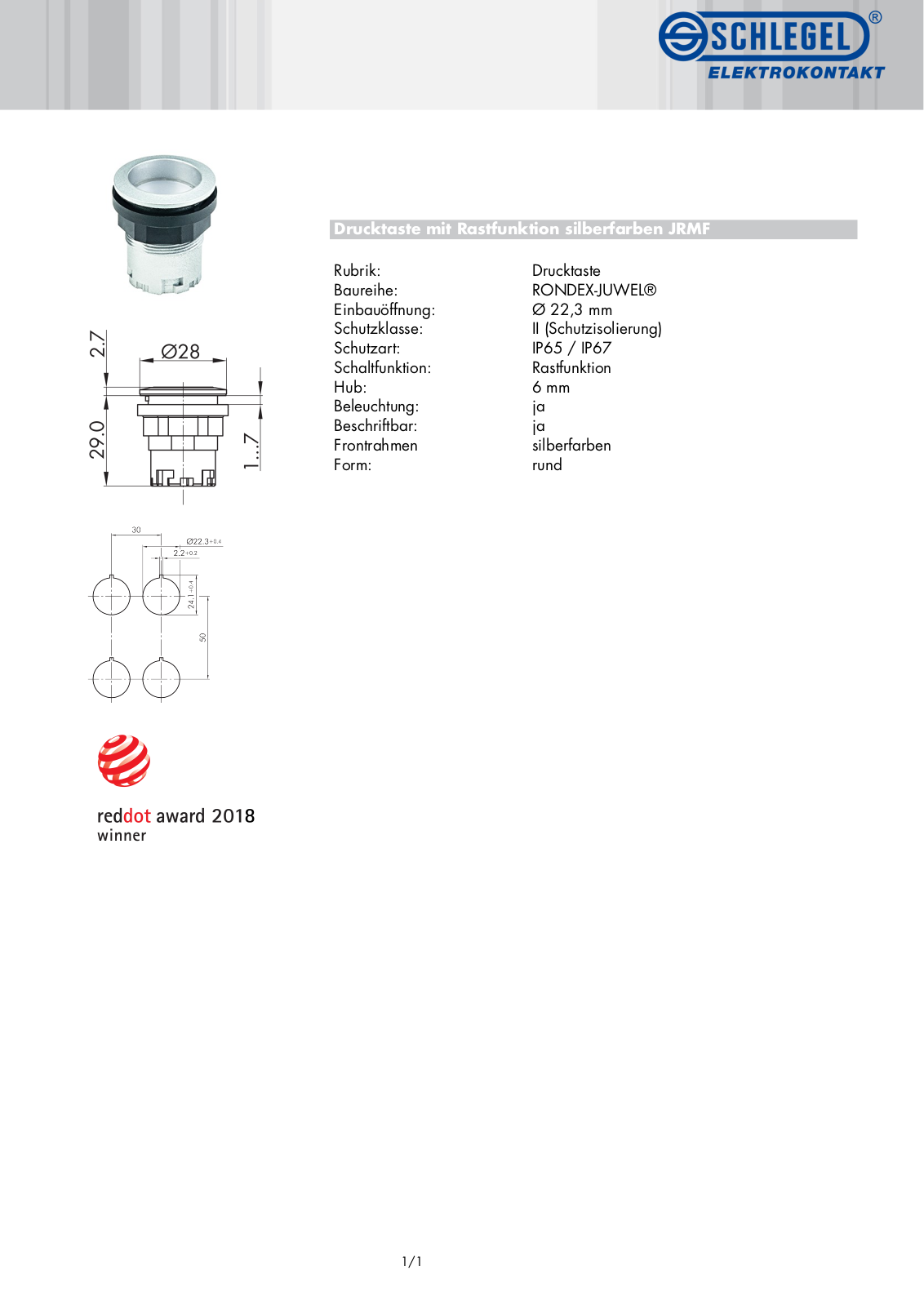 SCHLEGEL JRMF Datasheet - ManualMachine.com