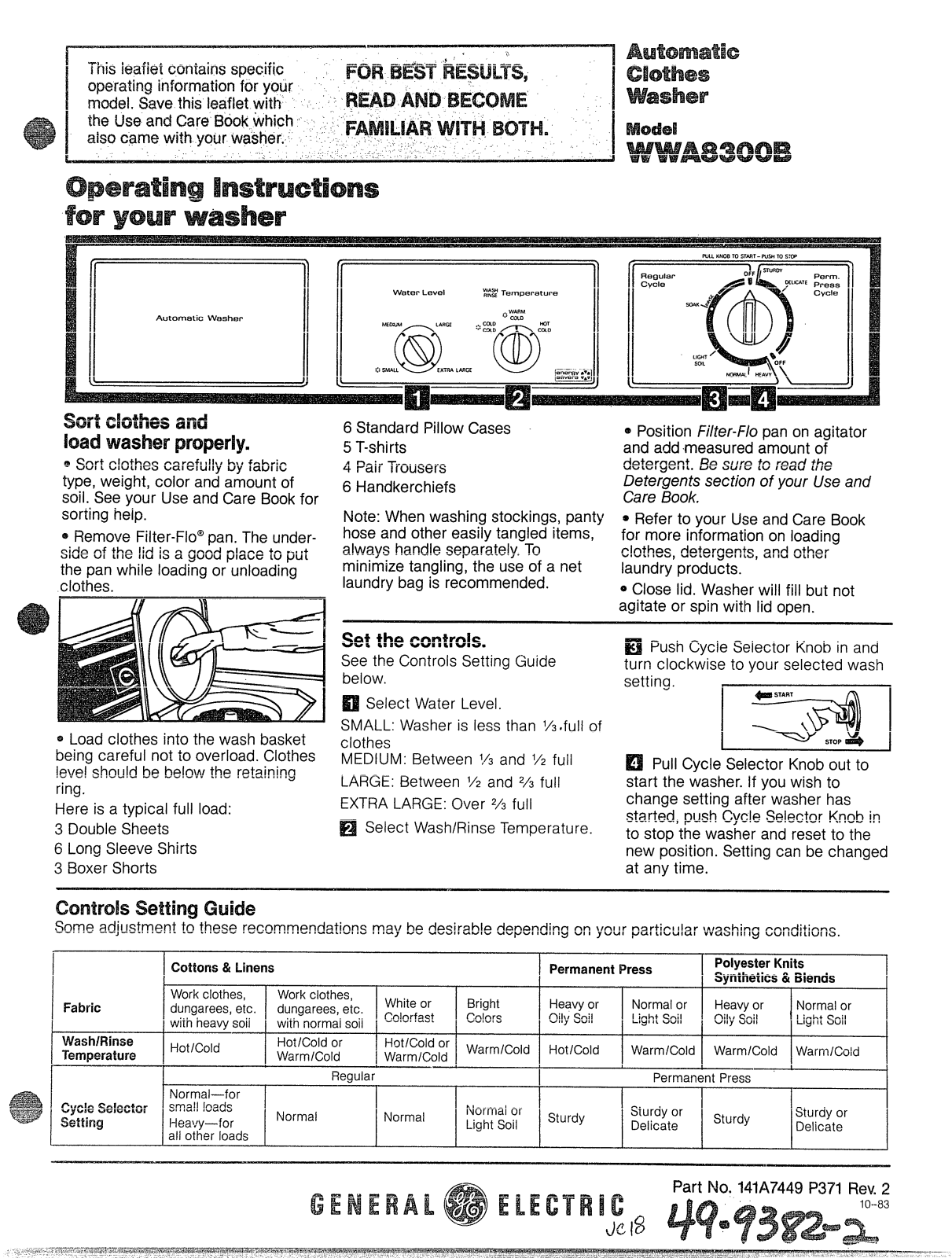 GE WA8300B Operating Instructions - ManualMachine.com