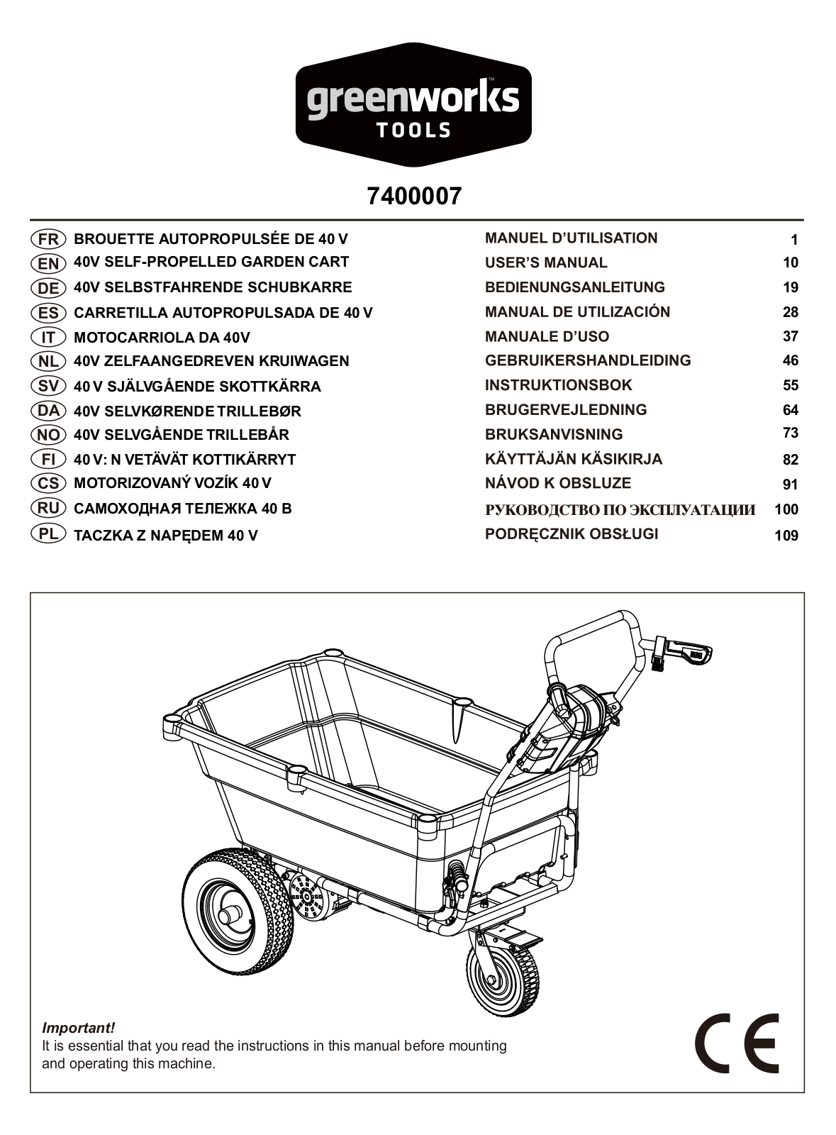 Greenworks G40GC User Manual