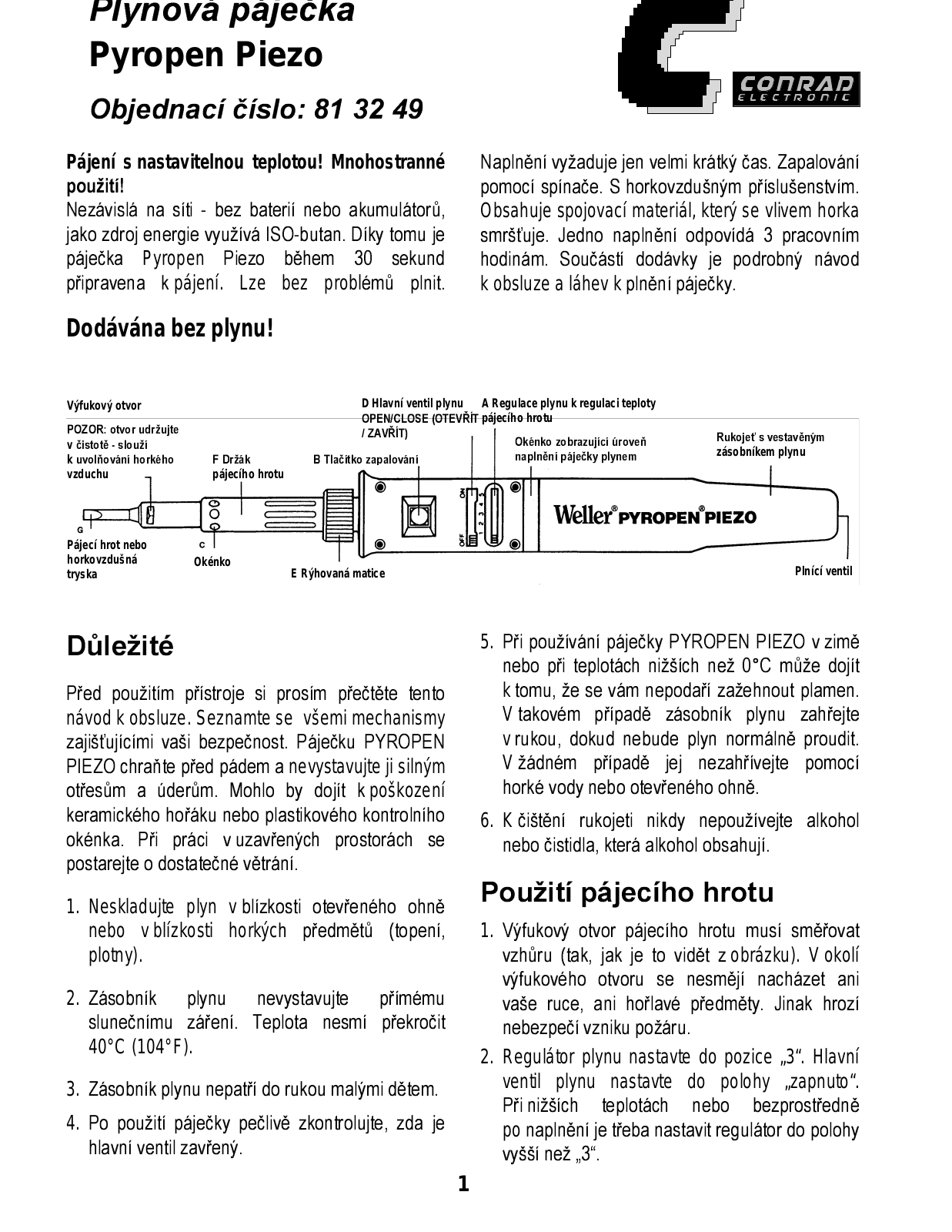 Weller PYROPEN PIEZO User guide