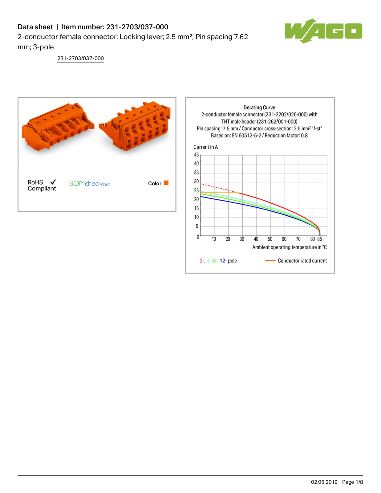 Wago 231-2703/037-000 Data Sheet