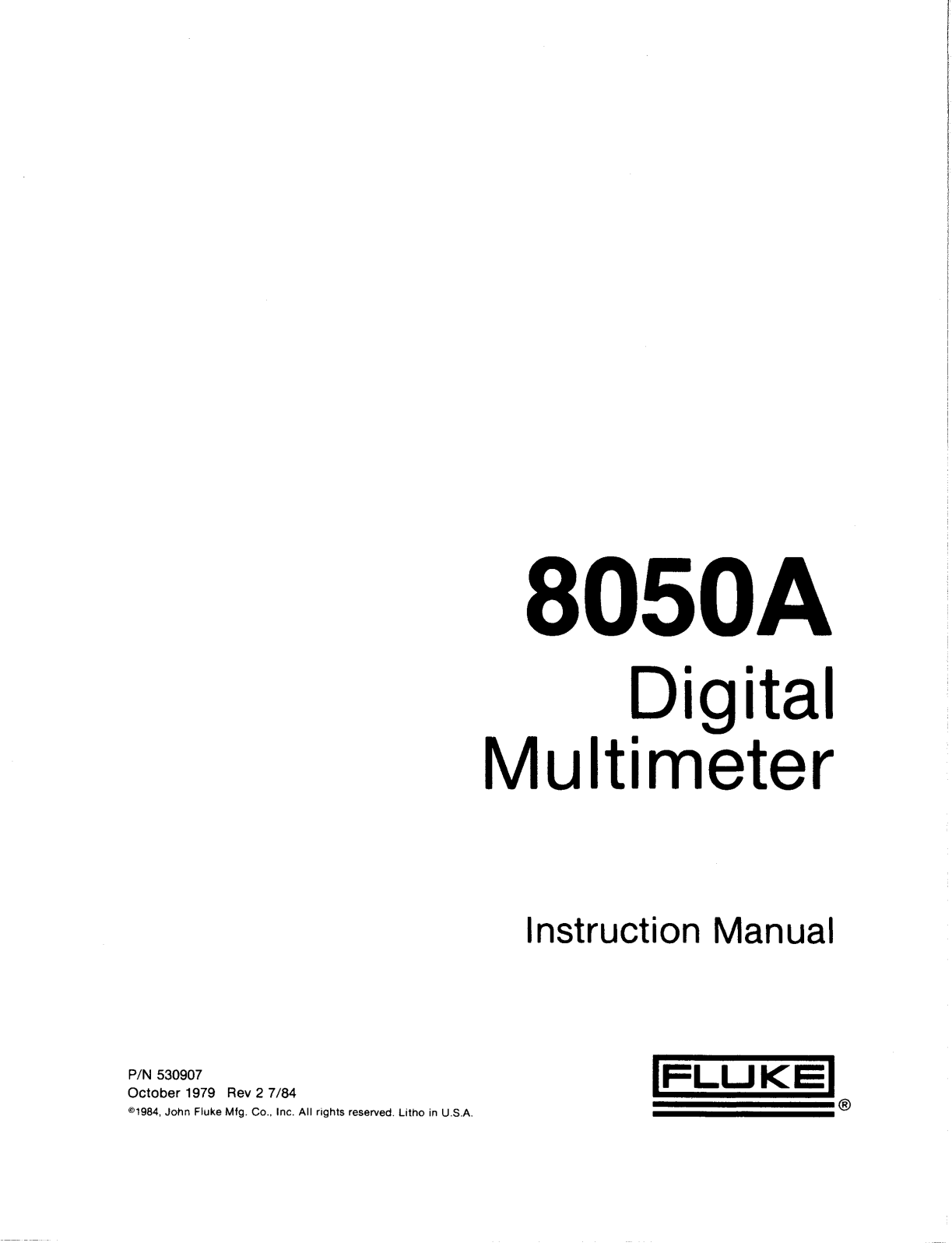 Fluke 8050A Service manual